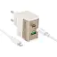 Зарядний пристрій Hoco CS73A USB/ Type-C PD 30W QC білий + кабель Type-C to Lightning - мініатюра 1