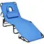 Шезлонг Costway Hanna розкладний з отвором для обличчя блакитний - мініатюра 1