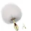 Металлическая анальная пробка Кроличий хвост Lockink Sevanda White Bunny-Tail Anal Pear-shape Plug - миниатюра 1