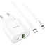 Мережевий зарядний пристрій Hoco C95A Lineal PD20W+QC3.0 + Cable USB-C to Lightning White (757326) [76051] - мініатюра 1