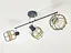 Стельова люстра на 3 плафони 91180K/3 чорний+хром - мініатюра 1