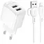 Сетевое зарядное устройство с кабелем Borofone BAS41A Potential dual-port charger set(iP) белый - миниатюра 1