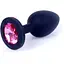 Силіконова анальна пробка Boss Of Toys Boss Series - Jewellery Black Silicon Plug Medium Pink M, BS6400087 - мініатюра 1