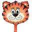Великі гелієві кулі Тигреня, надувні фольговані повітряні фігури для свята, 34x32 см - мініатюра 1
