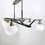Витончена люстра в чорному корпусі з білими плафонами Line.F Кількість ламп 6 - мініатюра 5
