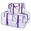 Набор прозрачных сумок в роддом: размер S 30х20х15 см + размер L 50х25х30 см (розовые) - миниатюра 1
