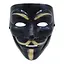 Маска Гая Фокса (Анонімус) KA-23-108 на резинці, чорна пластикова - мініатюра 1