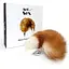 Металева анальна пробка Art of Sex з хвостом із натурального хутра Size M Red fox - мініатюра 5