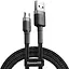 Кабель Baseus Cafule USB for MicroUSB 2.4A 1m grey black (CAMKLF-BG1) - мініатюра 1