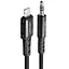 Аудіо кабель Aux Acefast C1-06 (Lightning to AUX 3.5mm) (1m) Black - мініатюра 1