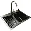 Комплект мойка + смеситель Romzha Arta U-550S BL(A) - миниатюра 3