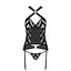 Сітчастий комплект із візерунком Passion Hima CorSet black L/XL - мініатюра 5