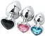 Набір металевих анальних пробок I’MCUM Crystal Heart S-M-L з кристалами у формі серця 3 шт (IM-KGS005_set) - мініатюра 1