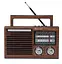 Радиоприемник Golon RX-1138D Bluetooth портативное радио, питание от сети, аккумулятора или батареек, AM/FM/SW, USB/TF/SD, 18650, коричневый - миниатюра 1