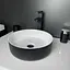 Раковина Adamant умывальник ARENA искусственный камень круглая без перелива 360х113мм врезная черно-белый - миниатюра 2
