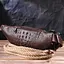 Модна поясна сумка з натуральної шкіри з фактурою під крокодила 21298 Vintage коричнева - мініатюра 6