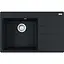 Кухонна мийка Franke Centro, фраграніт, прямокутник, з крилом, 780х500х200мм, чаша - 1, накладна, CNG 611-78 TL, чорний матовий - мініатюра 1