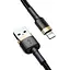 Кабель Baseus Cafule Lightning USB 2.4 A 1 м Black-Gold CALKLF-BV1 - мініатюра 1