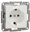 Розетка одинарна з заземленням біла без рамки ASFORA - мініатюра 1