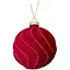 Ялинкова кулька Chomik хвиля велюр 8 см червона (5900779882034_1) - мініатюра 1
