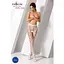 Эротические колготки-бодистокинг Passion S008 white ажурные колготки с вырезом и лампасами-сеткой S/M/L - миниатюра 2