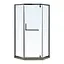 Душевая кабина пятиугольная RJ 85x85 распашная прозрачное стекло 8 мм с покрытием Nano с ПВХ-подиумом графит K1009-1001, Графит, прозрачный, графит - миниатюра 1