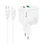 Адаптер сетевой HOCO Type-C to Lightning Cable Lucky dual-port charger set C111A |1USB/1Type-C, 30W/3A, PD/QC| - миниатюра 1