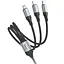Дата кабель Hoco X102 Fresh 3in1 USB to Lightning + MicroUSB + Type-C (1m) Black - мініатюра 2