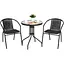 Садові меблі Chomik Bistro New стіл та 2 стільці чорний - мініатюра 3