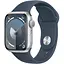 Смарт-часы Apple Watch Series 9 GPS 41 mm Silver Aluminum Case w. Storm Blue S. Band - S/M (MR903) - миниатюра 1
