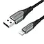 Кабель Vention USB 2.0 A to Lightning Cable 2M Gray Aluminum Alloy Type (LABHH) - мініатюра 1