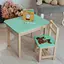 Дитячий письмовий столик та стільчик (з ящиком) для малювання та навчання (Зелений) Олень - мініатюра 1