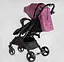 Прогулянкова дитяча коляска Joy Comfort L-30201 (фіолетова) зі сталевою рамою, футкавером та підсклянником - мініатюра 4