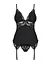 Сатиновый кружевной корсет Obsessive Obsessive 810-COR-1 babydoll & thong S/M - миниатюра 5