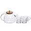 Чайный набор из толстого стекла 5 предметов на 4 персоны Yiwu 64486-24 - миниатюра 1