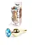 Металева анальна пробка з кристалом Boss Jewellery Gold Butt Plug Light 9.5 см (блакитний) - мініатюра 2