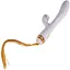 Вібратор-кролик з флогером Lockink Sevanda Whip Vibrating Massage Wand - White & Golden - мініатюра 1
