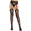 Колготки Leg Avenue Net Stockings With Attached Garter Belt One Size Black - мініатюра 3