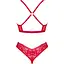 Комплект белья Obsessive Lacelove cupless 2-pcs set M/L Red, открытый доступ, открытая грудь - миниатюра 4