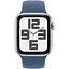 Apple Watch SE 2 2024 GPS 44mm Silver Aluminium Case with Denim Sport Band S/M MXEQ3 - миниатюра 1