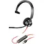 Гарнитура компьютерная моно Poly On-ear Blackwire 3310 USB-A всенаправленная черная - миниатюра 1