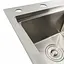 Кухонная мойка нержавейка 58x48 L Platinum Handmade (два отверстия, круглый сифон 3,0/0,8), Нержавеющая сталь - миниатюра 6