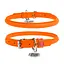 Нашийник для собак шкіряний Waudog Glamour з QR-паспортом круглий Д 13 мм Д 45-53 см помаранчевий - мініатюра 1