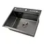 Кухонная мойка накладная декор с PVD покрытием черная Nett NBS-5747, Черный - миниатюра 1