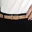 Ремень женский кожаный бежевый PS-2045 (115 см) под брюки с золотой пряжкой - миниатюра 6