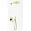 Душова система прихованного монтажу Kohlman Experience Gold + Box прихованого монтажу QW210EGDQ25, Золотий - мініатюра 1