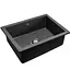 Гранітна кухонна мийка Rea Nels black з білим вкрапленням ZLE-00114, Чорний матовий - мініатюра 1