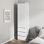 Шкаф для одежды Vays, пенал с полками и ящиками, без ручек R-35 Бетон-Белый фасад - миниатюра 1
