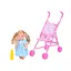 Коляска з лялькою, 37x23x50 см, лялька 31 см, (В асортименті) - мініатюра 1