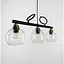 Видовжена люстра Лофт на 3 прозорих плафони | Арт. YQ307/3 AB+BK+CL | Line F - мініатюра 4